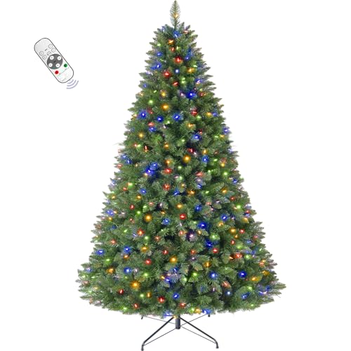 6ft Pre-Lit Artificial Christmas Tree with Remote & 300 Color Changing LEDs