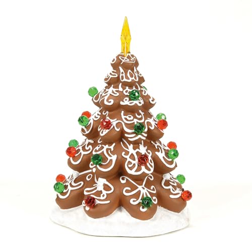 Lit Cookie Christmas Tree Figurine - 6.5" Porcelain Village Decor