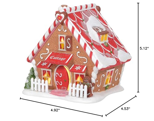 North Pole Village Ginger's Cottage Illuminated Porcelain Christmas Building