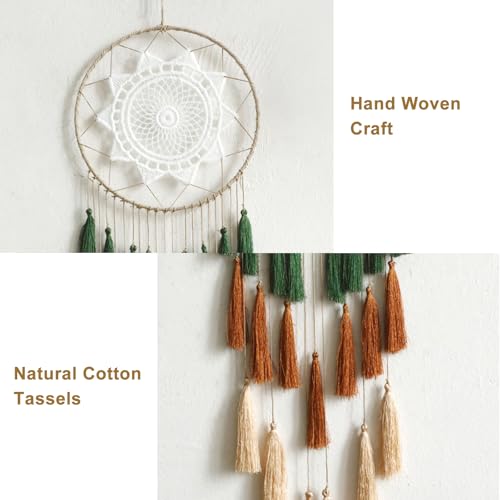 Macrame Dream Catcher Wall Hanging, Large Boho Tassel Decor for Bedroom