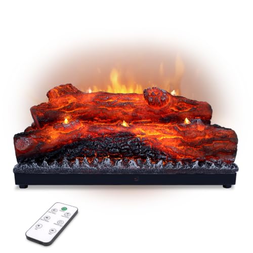 Electric Fireplace Logs with Realistic Flame Effect and Sound, USB Powered