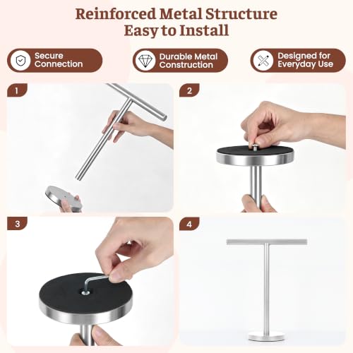 Freestanding Hand Towel Holder Stand with Weighted Stainless Steel Base