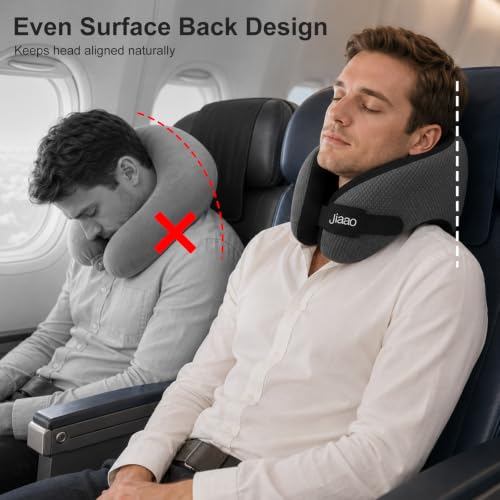 Ergonomic Memory Foam Travel Neck Pillow with Chin Support
