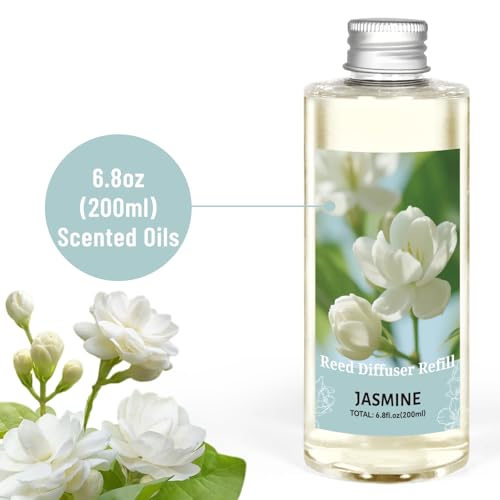 Jasmine Reed Diffuser Oil Refill 200ml with 6 Sticks for Home Fragrance