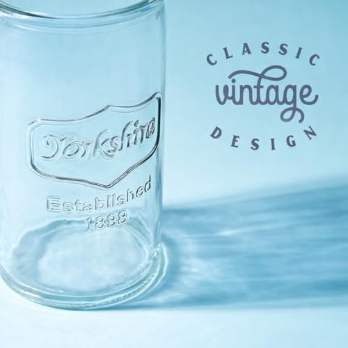 16 oz Mason Jar Drinking Glasses - Set of 6 Vintage Glass Tumblers