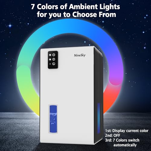 Compact Dehumidifier for Home and Basement with 95oz Tank and LED Light