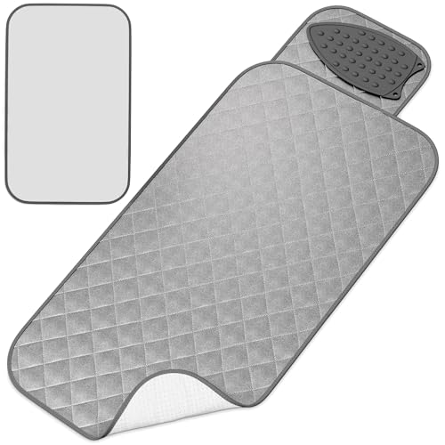 Portable Ironing Mat for Tabletop, 4-Layer Heat Resistant Pad with Magnets