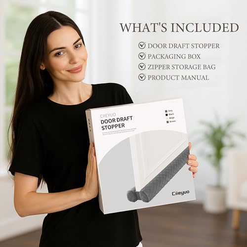 Velvet Under Door Draft Stopper - Adjustable 30-36 Inch Gap Filler