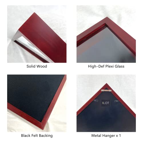 Solid Wood Burial Flag Display Case for 5'x9.5' American Veterans Flag
