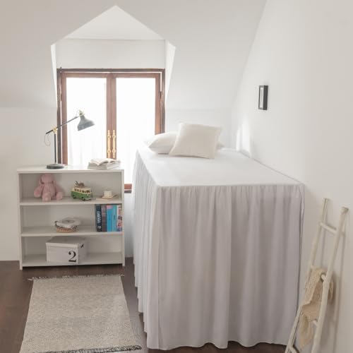 Twin XL Dorm Bed Skirt - 32 Inch Extra Long Drop Split Corner Ruffled Bedskirt