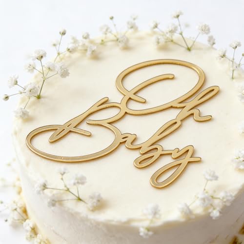 Oh Baby Acrylic Cake Topper for Baby Shower and Gender Reveal Party