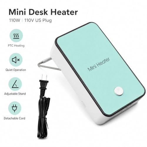 Mini Electric Space Heater with Adjustable Tilt Bracket and Rapid Heating