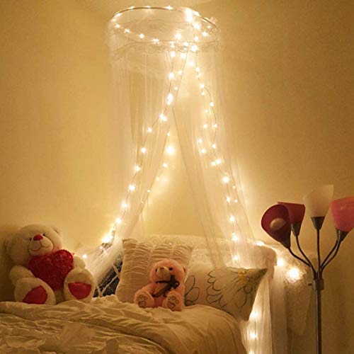 Warm White LED Fairy String Lights - 33ft 100 LED Waterproof Copper Wire