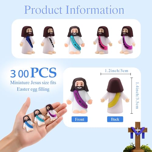 300pcs Mini Jesus Figurines Bulk Set for Religious Party Favors & Crafts