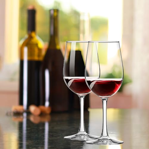 Red Wine Glasses Set of 2 - Hand-Blown 10oz Stemware for Red & White Wines