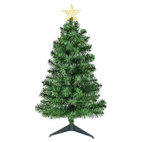 3ft Hinged Artificial Christmas Tree - Tabletop Decor with Metal Base