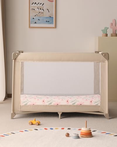 Yoofoss Pack and Play Fitted Sheets 2-Pack - 38x26 Mini Crib Sheets (Pink)