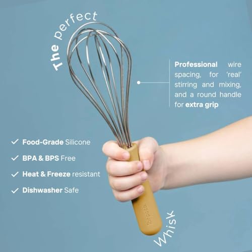 Kids Cooking and Baking Set with Food-Safe Silicone Utensils