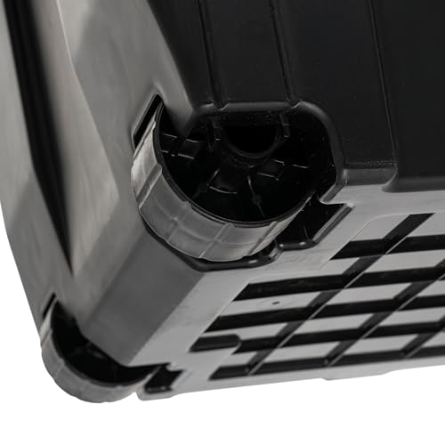 22-Gallon Rolling Footlocker Storage Trunk, Heavy-Duty Stackable Bin, 2-Pack