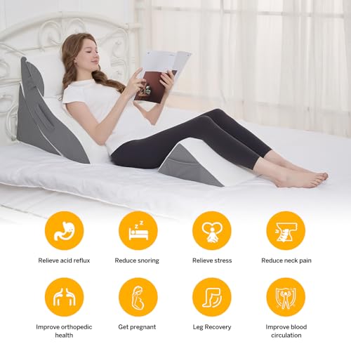 Orthopedic Wedge Pillow Set – 4PCS Adjustable Memory Foam for Post-Surgery Recovery & Pain Relief