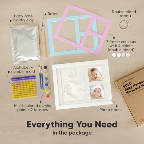 Baby Hand and Footprint Kit - Newborn Air-Dry Clay Keepsake Picture Frame