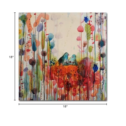 Wrapped Canvas Wall Art - Sylvie Demers 'Nest' Wall Art for Living Room, Bedroom, or Office Décor - 18x18