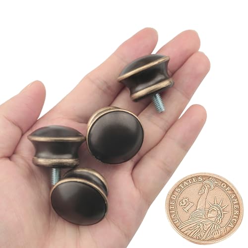 6PCS Brown Mushroom Curtain Rod End Caps, 5/8 Inch Diameter M5 Threaded