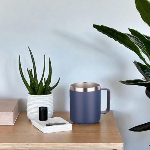 Volhoply 14oz Insulated Stainless Steel Coffee Mug with Lid - Navy, 8 Pack