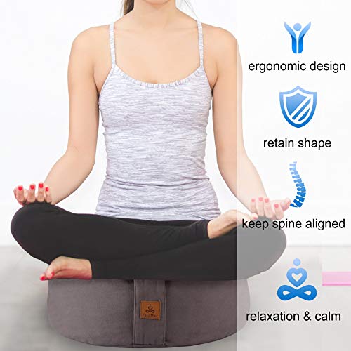 Buckwheat Meditation Cushion Zafu Yoga Pillow with Washable Cotton Cover