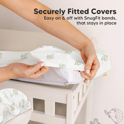 Organic Cotton Changing Pad Covers 2-Pack 34x18 Soft Fitted Sheets