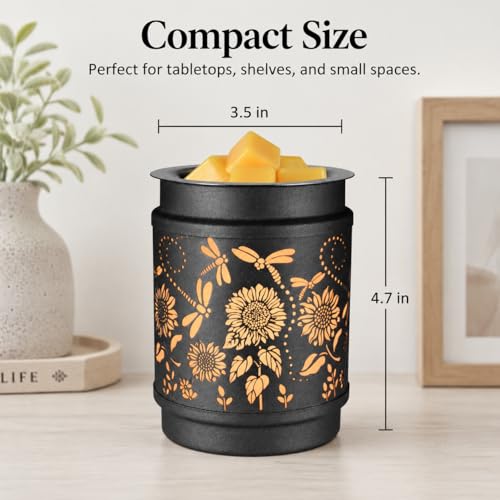 Sunflower Metal Wax Melt Warmer – Electric Fragrance Candle Oil Burner