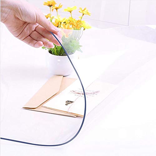 1.5mm Thick Clear PVC Table Protector - 24 x 48 Inch Waterproof Table Cover