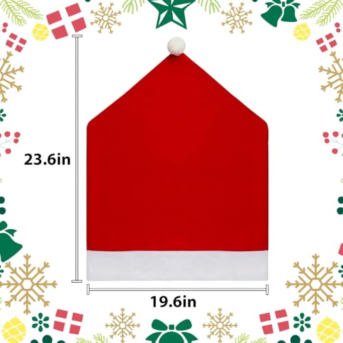 BIETYONE Christmas Chair Covers Set - Holiday Stretch Fit Dining Slipcovers, 4 Pieces