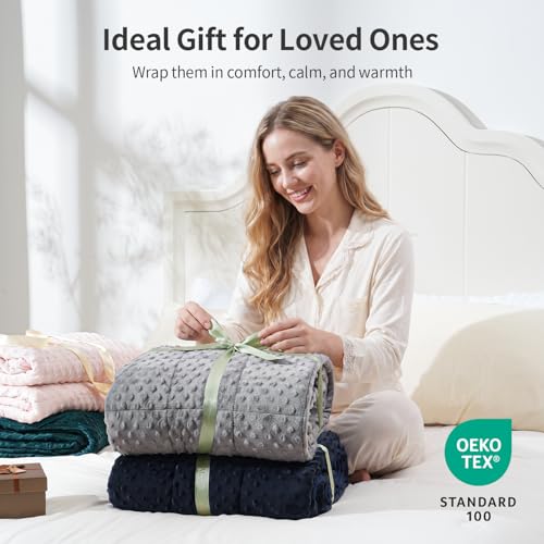 Weighted Blanket for Adults, 60x80 Inches, 20lbs - Cozy Minky