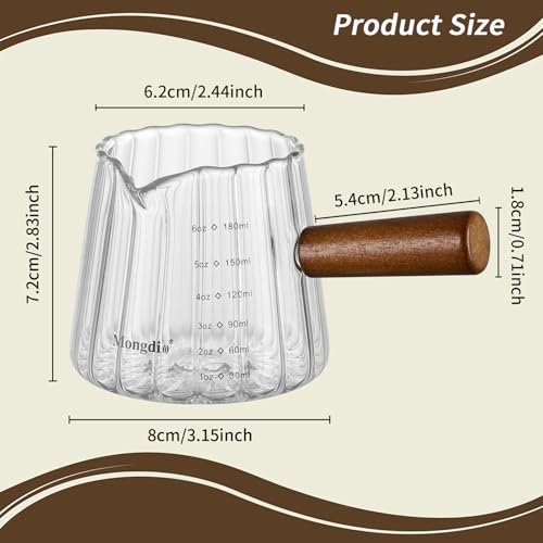 Mongdio 6oz Espresso Shot Glass with Wooden Handle - 1-Pack