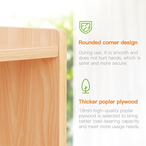 5-Section Montessori Toy Storage Cabinet, 2-Tier Wood Bookcase for Kids