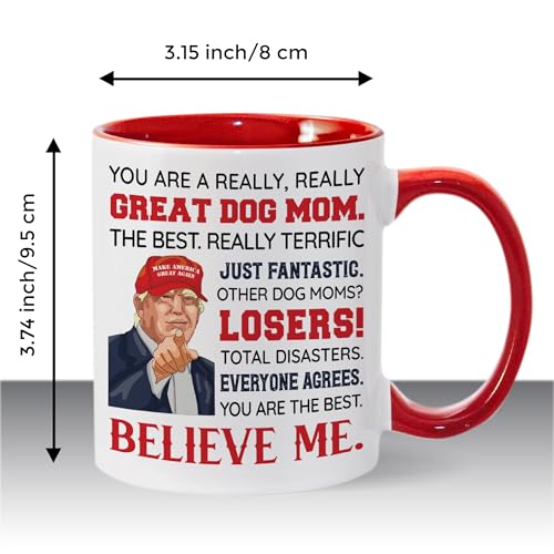 Viberty Dog Mom Ceramic Mug 11oz - Funny Pet Gift for Women, Christmas, Mother's Day