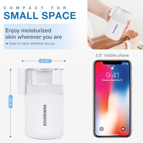 Mini Cool Mist USB Humidifier 180ml Portable Quiet Desktop White
