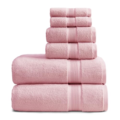 6-Piece Bamboo Rayon & Cotton Bath Towel Set - Ultra Soft & Absorbent