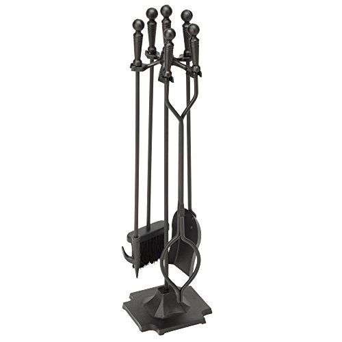 UniFlame Black 5-Piece Fireplace Tools Set with Ball Handles (T51030BK)
