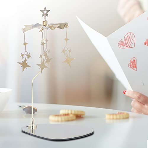 Rotating Star Candle Carousel - Stainless Steel Rotary Candle Holder