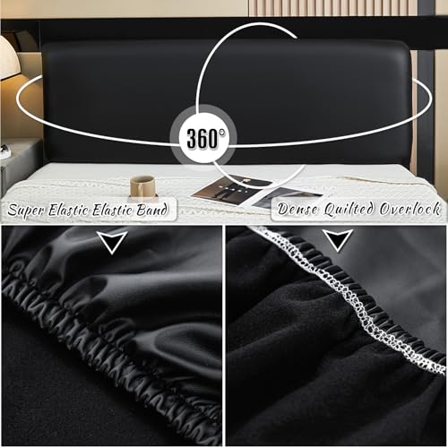 Stretch PU Leather Bed Headboard Cover - Waterproof & Dustproof