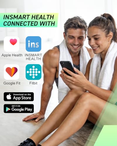 INSMART Black Smart Body Scale with 24 Metrics - Bluetooth Body Composition Analyzer