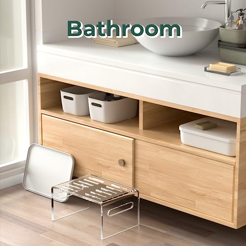 Clear Acrylic Kids Step Stool - Non-Slip Bathroom & Kitchen Foot Stool