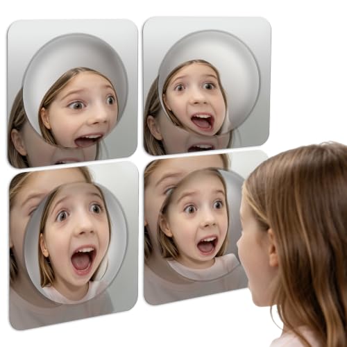 10-Inch Shatterproof Acrylic Wall Mirror for Nursery and Playroom, 4-Pack