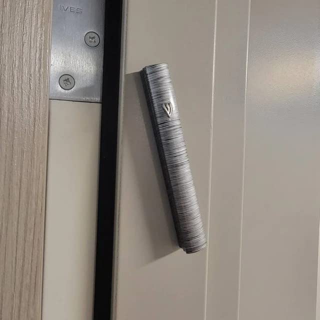 5-Inch Aluminum Mezuzah Case, Modern Striped Design, Weatherproof