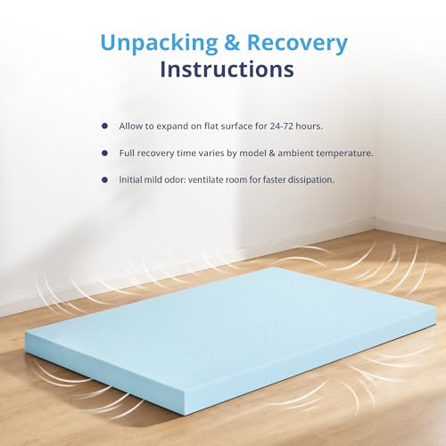 EGOHOME 2 Inch Queen Memory Foam Mattress Topper - Cooling Gel Infused