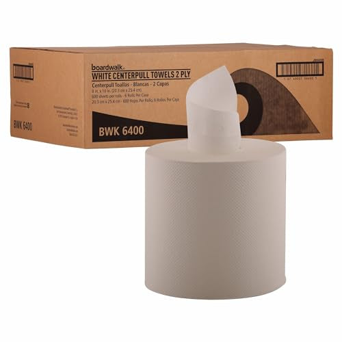 2-Ply Center-Pull Paper Hand Towels, Perforated Roll, 600 Sheets (Case of 6)