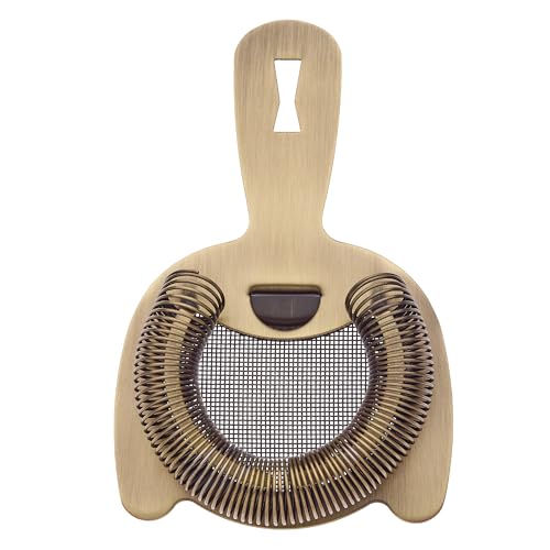 Barfly Fine Mesh Spring Strainer - Antique Gold, 6-inch Cocktail Barware