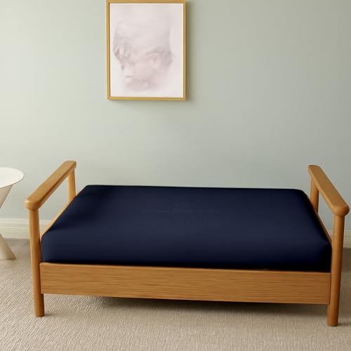 Full Size Futon Cover - 100% Egyptian Cotton, Navy Blue Slipcover